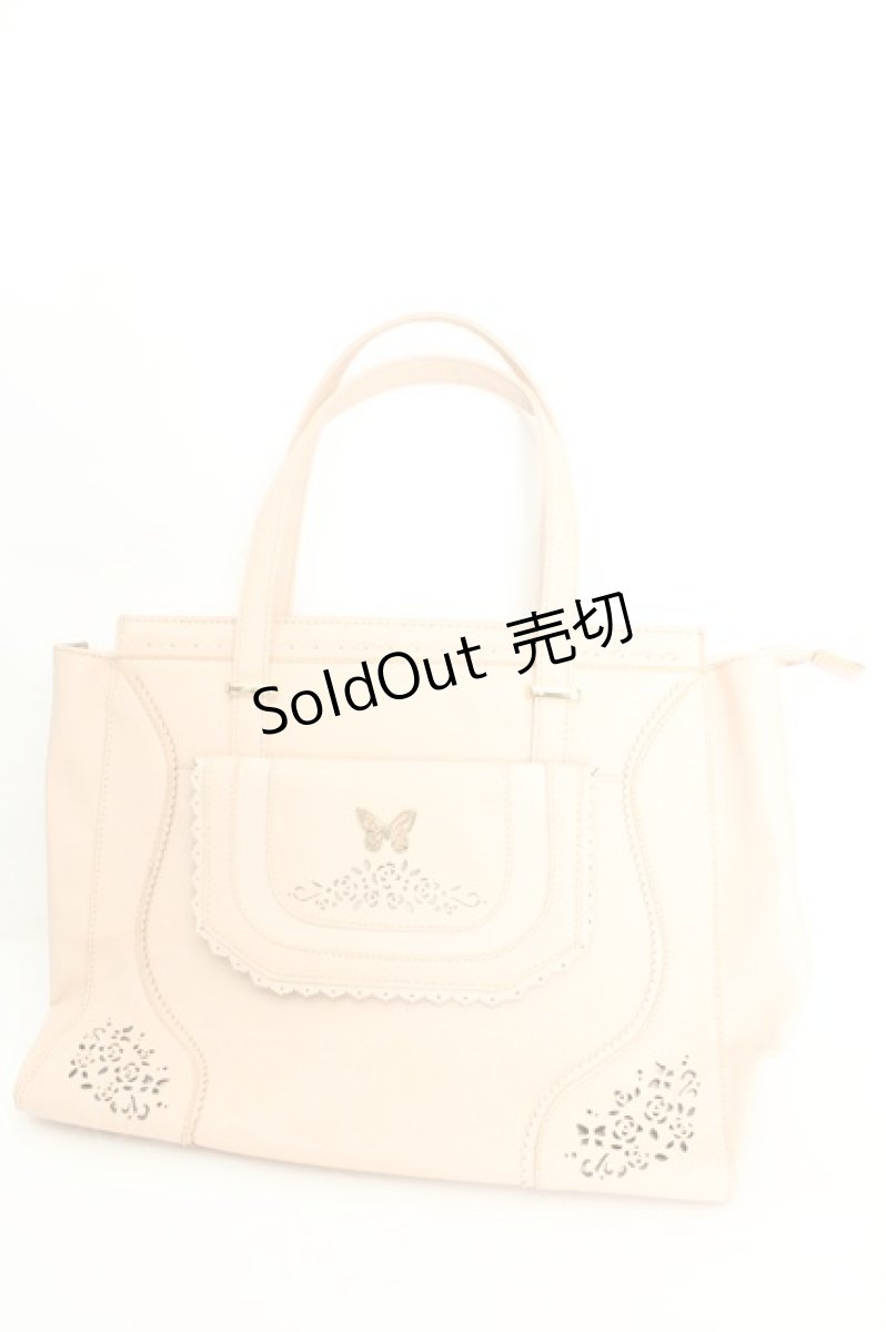 画像1: axes femme / 蝶モチーフ使いA4トートバッグ  ピンク O-26-02-24-2088-AX-BG-OW-ZTK033 (1)