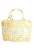 LOLITA他 / かごバッグ  ナチュラル×サックス O-26-02-24-2105-PU-BG-IG-OS