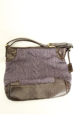 画像3: INGEBORG / 薔薇モチーフアラン編みトートバッグ  パープル O-26-02-24-2120-LO-BG-IG-OS