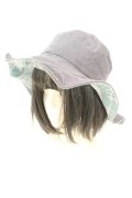 axes femme / リバーシブルハット  ブルーグレー×グリーンチェック O-26-02-24-2020-AX-AC-IG-OS