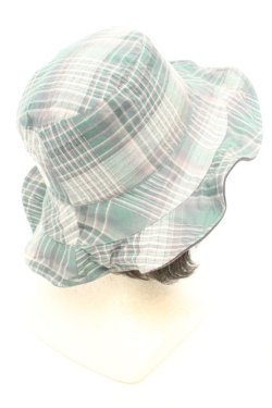 画像2: axes femme / リバーシブルハット  ブルーグレー×グリーンチェック O-26-02-24-2020-AX-AC-IG-OS