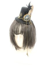 画像1: GOTHその他 / スチームパンクミニハット  ブラック O-26-02-24-2028-EL-AC-OW-ZTK008 (1)