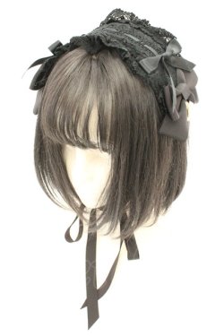 画像1: BABY,THE STARS SHINE BRIGHT / プリンセスドロップヘッドドレス  クロ O-26-02-24-2031-BA-AC-OW-OS