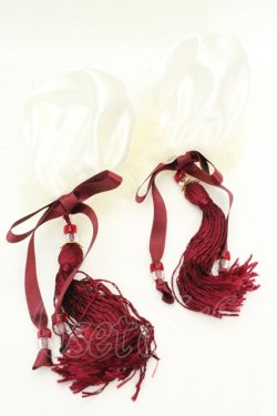 画像1: Amavel / タッセル付　チャイナ風シニヨンカバー  シロ O-26-02-24-2034-CA-AC-OW-OS