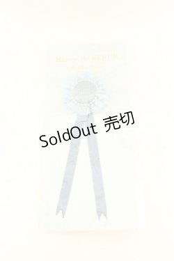 画像1: Maison de FLEUR / チュールレースロゼットブローチ  サックス O-26-02-24-2004-0-ZA-OW-OS