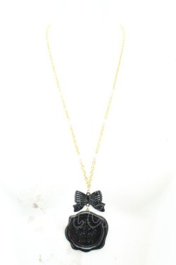画像2: Angelic Pretty / シーリングスタンプネックレス  クロ×ゴールド O-26-02-24-2042-AP-AC-OW-OS
