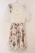 axes femme POETIQUE / 花柄レイヤード風ワンピース M シロ O-26-02-24-090-AX-OP-IG-OS