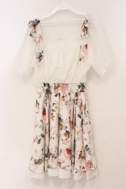 画像3: axes femme POETIQUE / 花柄レイヤード風ワンピース M シロ O-26-02-24-090-AX-OP-IG-OS