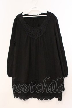 画像1: INGEBORG / モチーフカットチュニック  クロ O-26-02-24-009-LO-TO-IG-OS