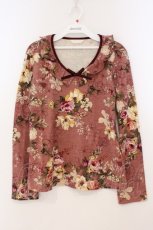 画像1: INGEBORG / 薔薇柄カットソー M ピンク O-26-02-24-010-LO-TO-IG-ZI (1)