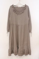 画像1: INGEBORG / 薔薇モチーフニットワンピース 11 ブラウン O-26-02-24-011-LO-OP-IG-ZT634 (1)
