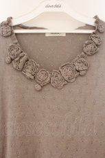 画像2: INGEBORG / 薔薇モチーフニットワンピース 11 ブラウン O-26-02-24-011-LO-OP-IG-ZT634 (2)