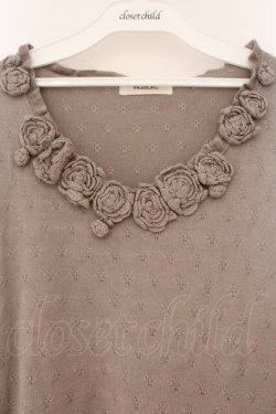 画像2: INGEBORG / 薔薇モチーフニットワンピース 11 ブラウン O-26-02-24-011-LO-OP-IG-OS