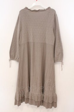 画像4: INGEBORG / 薔薇モチーフニットワンピース 11 ブラウン O-26-02-24-011-LO-OP-IG-OS