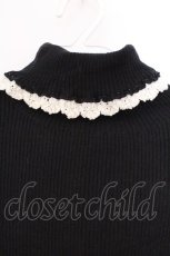 画像2: PINK HOUSE / レース配色タートルニット  クロ O-26-02-24-012-LO-TO-IG-ZT634 (2)