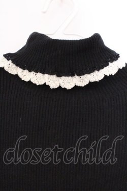 画像2: PINK HOUSE / レース配色タートルニット  クロ O-26-02-24-012-LO-TO-IG-OS