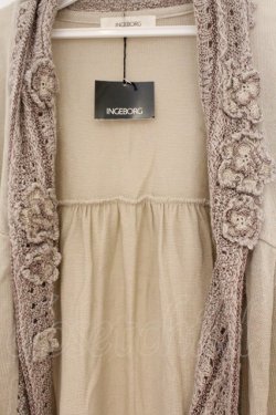 画像2: INGEBORG / 編み切り替えトッパーカーディガン  ベージュ O-26-02-24-015-LO-TO-IG-OS