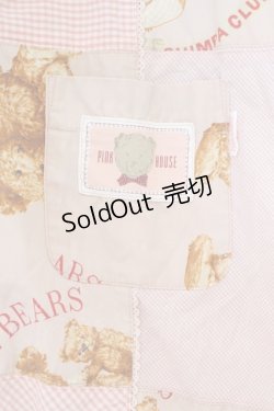画像2: PINK HOUSE / くまさん&ギンガムチェックワッペン半袖シャツ L ピンク O-26-02-24-024-LO-BL-IG-OS