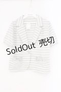 axes femme / ボーダージャケット風ボレロ M グレー O-26-02-26-001-AX-TO-IG-OS