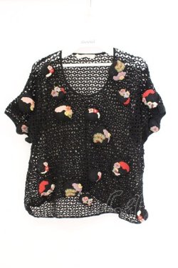 画像1: KANEKO ISAO / 編みぐるみかぎ編みニット  クロ O-26-02-26-043-EL-TO-IG-OS