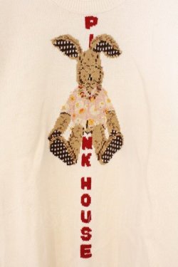 画像2: PINK HOUSE / うさぎニット  オフ O-26-02-26-046-LO-TO-IG-OS