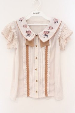 画像1: LIZ LISA / ROSEブラウス  アイボリー×ブラウン系 O-26-02-26-049-LO-BL-IG-OS