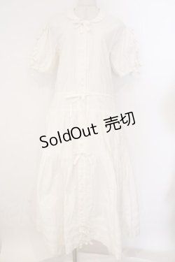 画像1: WONDERFUL WORLD / タックリボンワンピース  シロ O-26-02-26-053-LO-OP-IG-OS