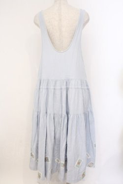 画像4: PINK HOUSE / パッチワークカットジャンパースカート  サックス O-26-02-26-054-LO-OP-IG-OS