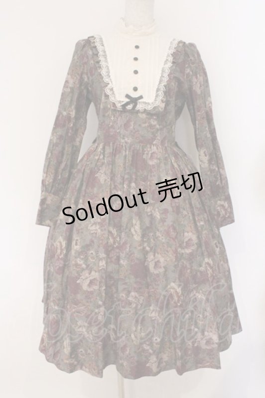 画像1: Innocent World / マリアンヌ・ゴブランワンピース M ワイン O-26-02-26-058-IW-OP-IG-OS (1)