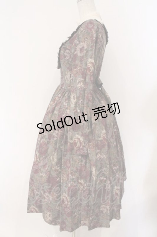 画像4: Innocent World / マリアンヌ・ゴブランワンピース M ワイン O-26-02-26-058-IW-OP-IG-OS (4)