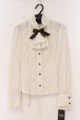 Innocent World / ルーシーブラウス M 生成り×ブラウン O-26-02-26-065-IW-BL-IG-OS