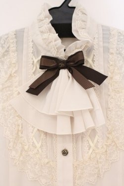 画像2: Innocent World / ルーシーブラウス M 生成り×ブラウン O-26-02-26-065-IW-BL-IG-OS