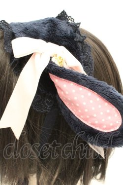 画像3: Angelic Pretty / ロップイヤーBunnyヘッドドレス  ネイビー×ピンク O-26-02-26-1039-AP-AC-IG-OS