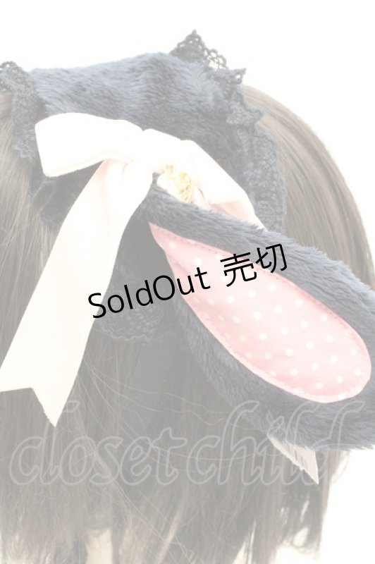画像3: Angelic Pretty / ロップイヤーBunnyヘッドドレス  ネイビー×ピンク O-26-02-26-1039-AP-AC-IG-OS (3)
