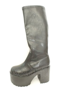 画像6: YOSUKE / 厚底ロングブーツ M ブラック O-26-02-26-1044-PU-SH-OW-OS