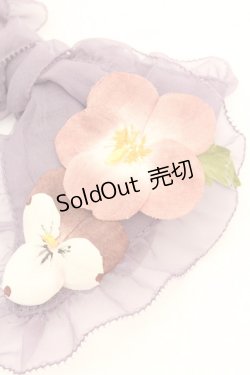 画像2: PINK HOUSE / パンジーコサージュ付きオーガンジーリボンブローチ  ラベンダー O-26-02-26-1052-LO-AC-OW-OS