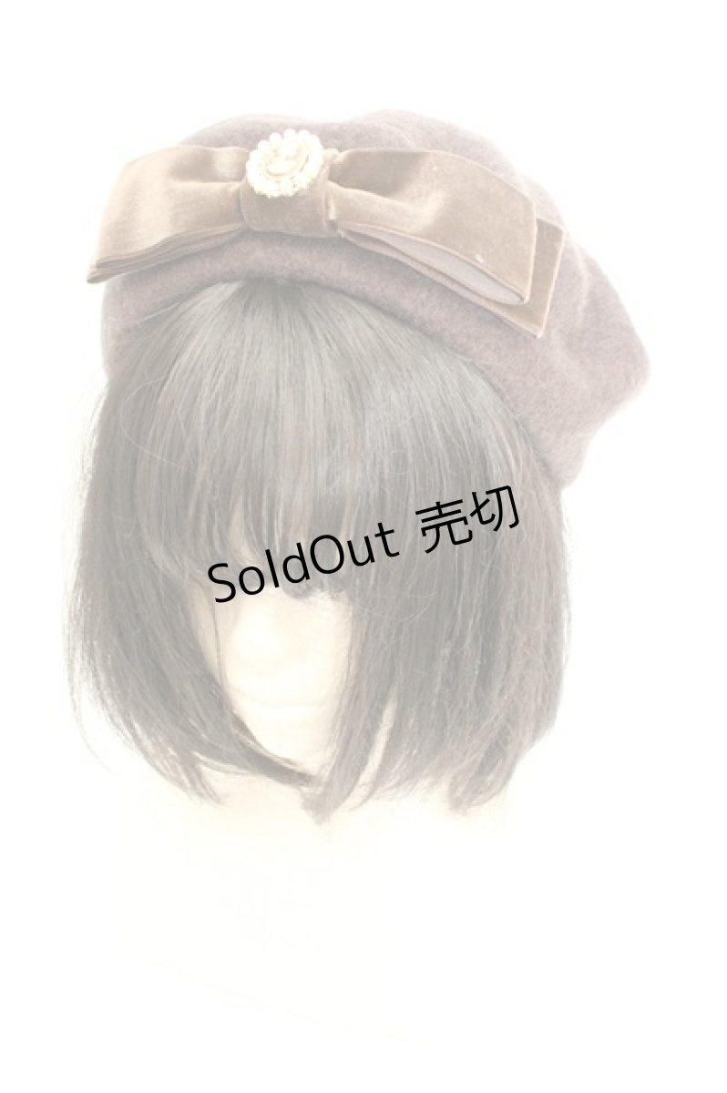 画像1: m petit by misako / AMモチーフリボンベレー帽  ブラウン O-26-02-26-1079-0-AC-OW-ZTK037 (1)