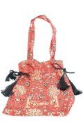 earth music&ecology / らんま1/2 巾着トートバッグ  アカ O-26-02-26-1085-PU-BG-OW-OS