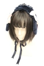 画像1: Angelic Pretty / ロップイヤーBunnyヘッドドレス  ネイビー×ピンク O-26-02-26-1039-AP-AC-IG-OS (1)