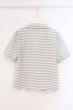 画像2: axes femme / ボーダージャケット風ボレロ M グレー O-26-02-26-001-AX-TO-IG-OS