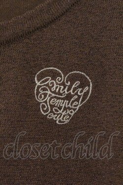 画像2: Emily Temple cute / ハートロゴ刺繍ラメニットカーディガン  ブラウン O-26-02-26-067-ET-TO-IG-OS