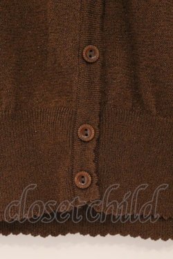 画像3: Emily Temple cute / ハートロゴ刺繍ラメニットカーディガン  ブラウン O-26-02-26-067-ET-TO-IG-OS