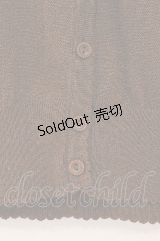 画像3: Emily Temple cute / ハートロゴ刺繍ラメニットカーディガン  ブラウン O-26-02-26-067-ET-TO-IG-OS (3)