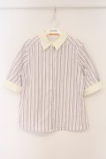 Fi.n.t / タイ付きマルチストライプクレリック5分袖シャツ  ピンク×アイボリー O-26-02-26-071-CA-BL-IG-OS