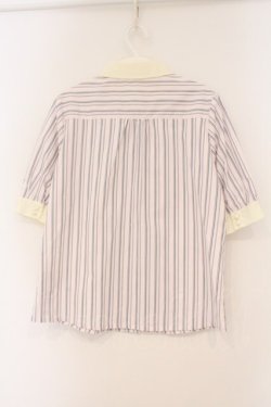 画像3: Fi.n.t / タイ付きマルチストライプクレリック5分袖シャツ  ピンク×アイボリー O-26-02-26-071-CA-BL-IG-OS