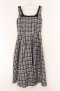 m petit by misako / リボンチェックジャンパースカート S グレー×クロ O-26-02-26-072-LO-OP-IG-OS