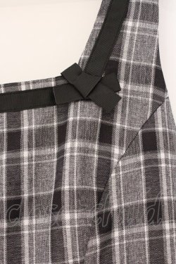 画像2: m petit by misako / リボンチェックジャンパースカート S グレー×クロ O-26-02-26-072-LO-OP-IG-OS