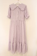 m petit by misako / TT*Mギンガムチェック半袖ワンピース S ラベンダー O-26-02-26-073-LO-OP-IG-OS