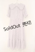 m petit by misako / TT*Mギンガムチェック半袖ワンピース S ラベンダー O-26-02-26-073-LO-OP-IG-OS