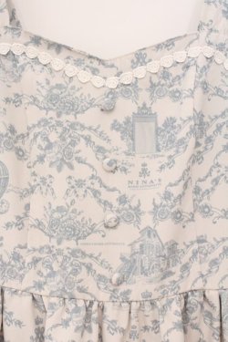 画像2: m petit by misako / MSKトワルドジュイジャンパースカート S アイボリー×ブルー系 O-26-02-26-074-LO-SK-IG-OS